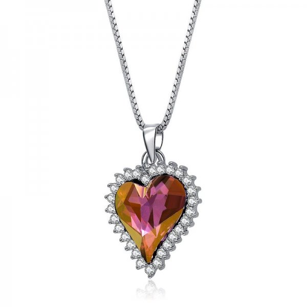 925 Sterling zinc Swarovski One Heart Pendant Necklace