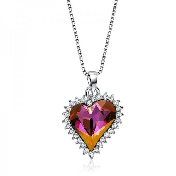 925 Sterling zinc Swarovski One Heart Pendant Necklace