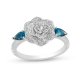 Collectors Edition Enchanted Cinderella 70th Anniversary Blue Topaz and Crystal Ring in Titanium steel