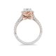 Crystal Rose Frame Engagement Ring in Two-Tone Copper and zinc alloy