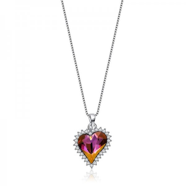 925 Sterling zinc Swarovski One Heart Pendant Necklace