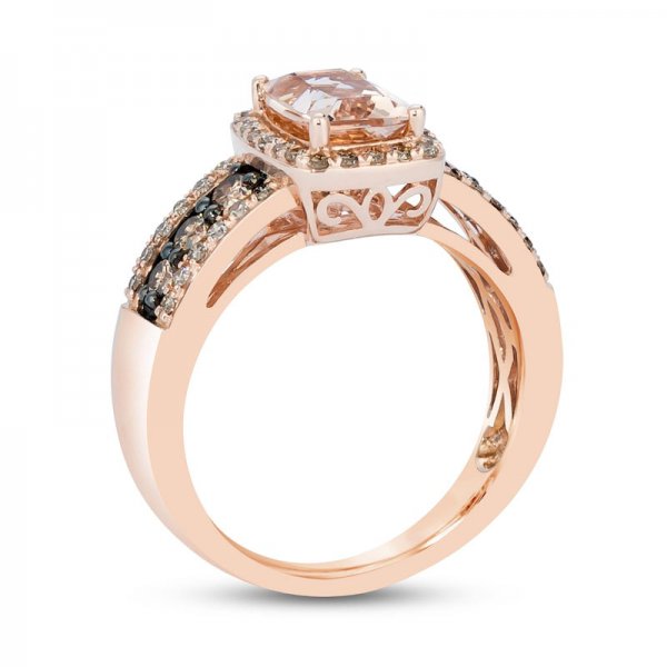 Morganite Ring Crystals Strawberry Copper and zinc alloy