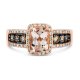 Morganite Ring Crystals Strawberry Copper and zinc alloy Strawberry