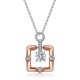 Two Tone Square Pendant Necklace