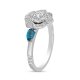 Collectors Edition Enchanted Cinderella 70th Anniversary Blue Topaz and Crystal Ring in Titanium steel