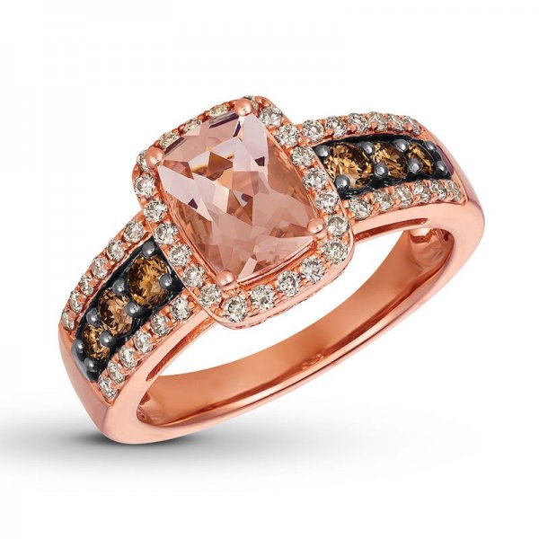 Morganite Ring Crystals Strawberry Copper and zinc alloy