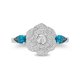 Collectors Edition Enchanted Cinderella 70th Anniversary Blue Topaz and Crystal Ring in Titanium steel