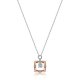 Two Tone Square Pendant Necklace